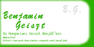 benjamin geiszt business card